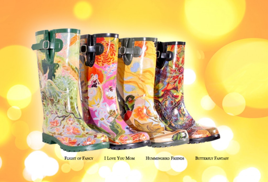 Four of the Boots using M. Nicole van Dam art.
